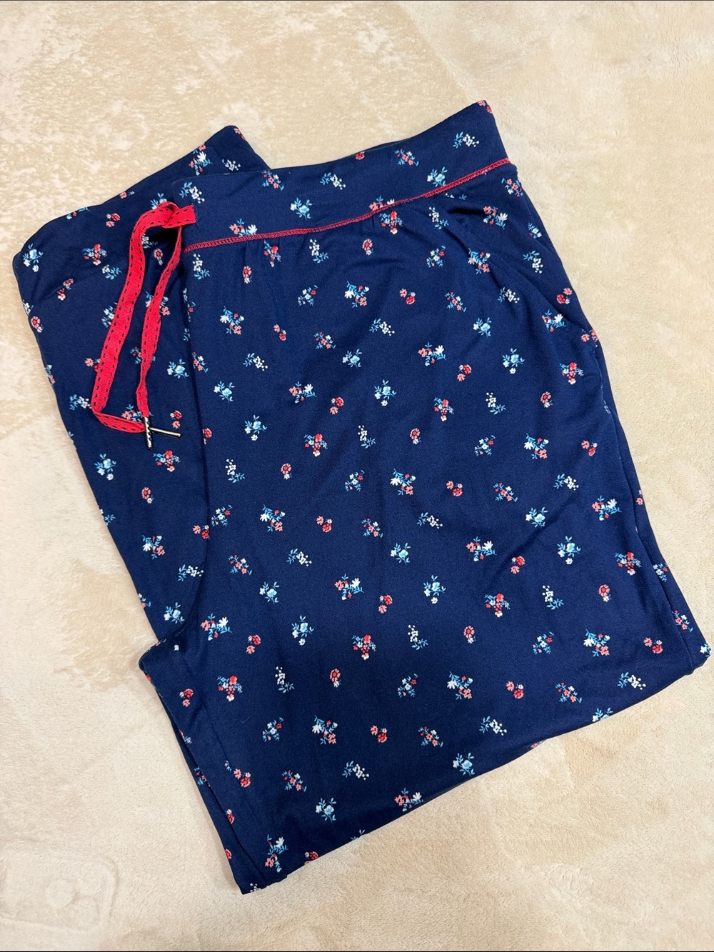 Emily & Yane Floral Lounge Pants in Blue & Red Size XL/TG NWT